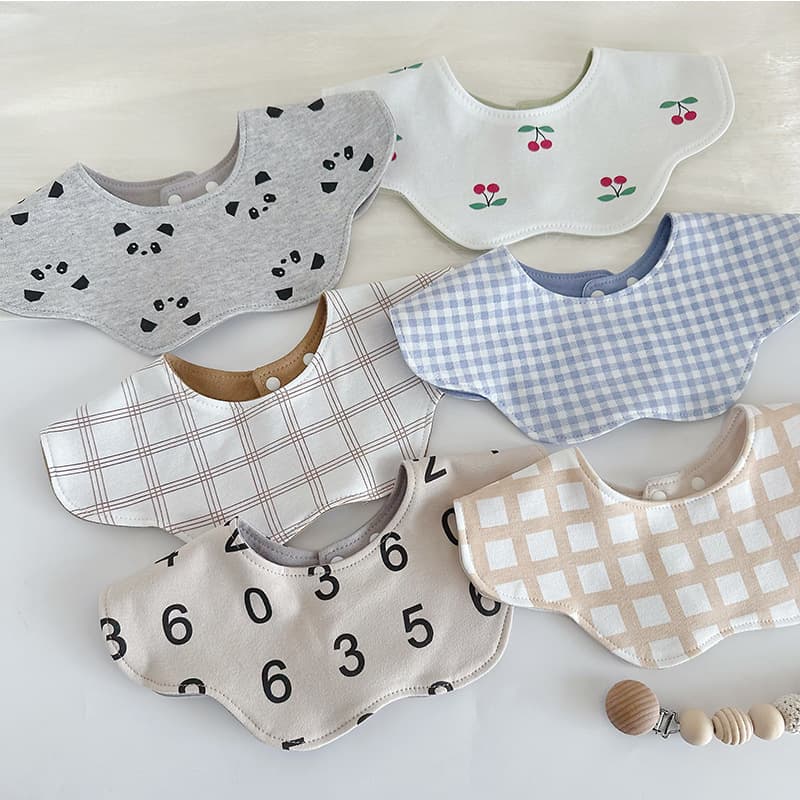 k**y Korea's same style baby bibs, baby saliva towels, type A cotton double-sided saliva pockets, baby bibs 0-2 years old
