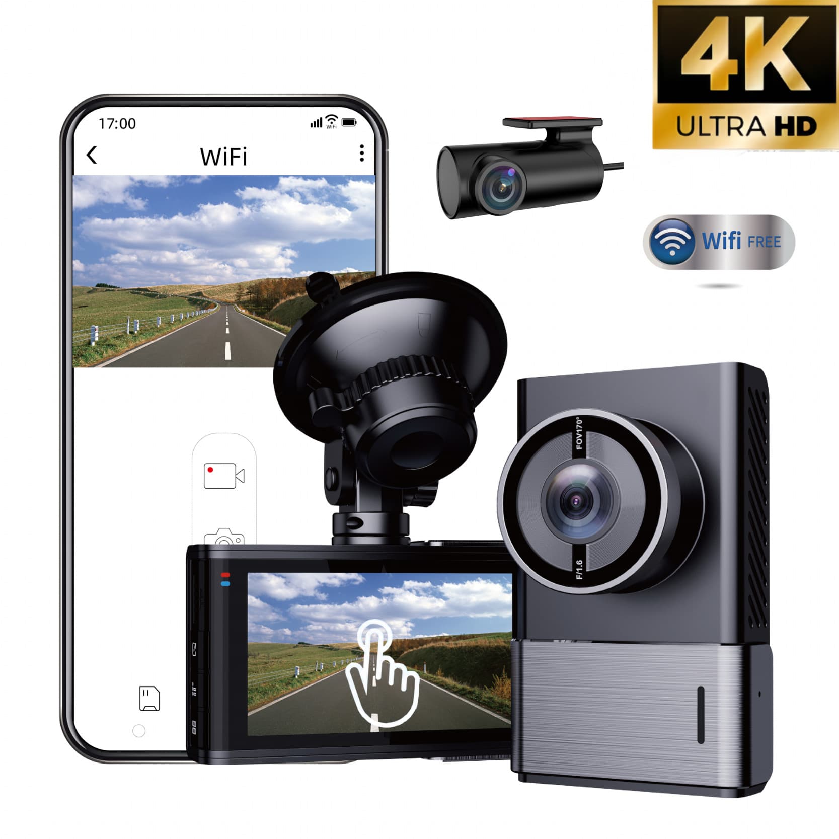 4K Car Dash Cam, Hidden Design, Vehicle-Specific Dash Cam
