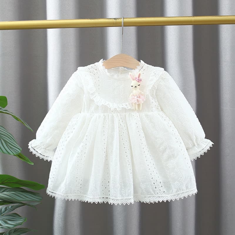 2024 Spring/Autumn Girls Dress Embroidered Cotton Korean Style Long Sleeve Princess Dress Fashion Children's Dress High-End