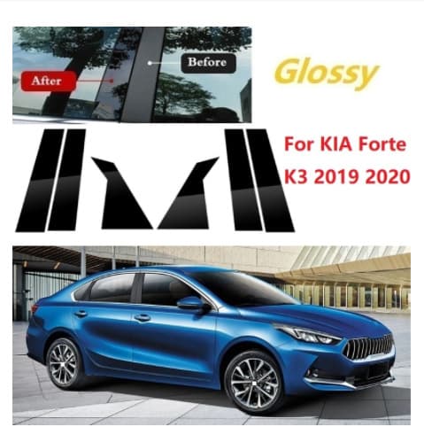 Applicable to KIA 2019-2022 K3 Car Window Trim KIA Forte K3PC Plastic Black Center Pillar Stickers