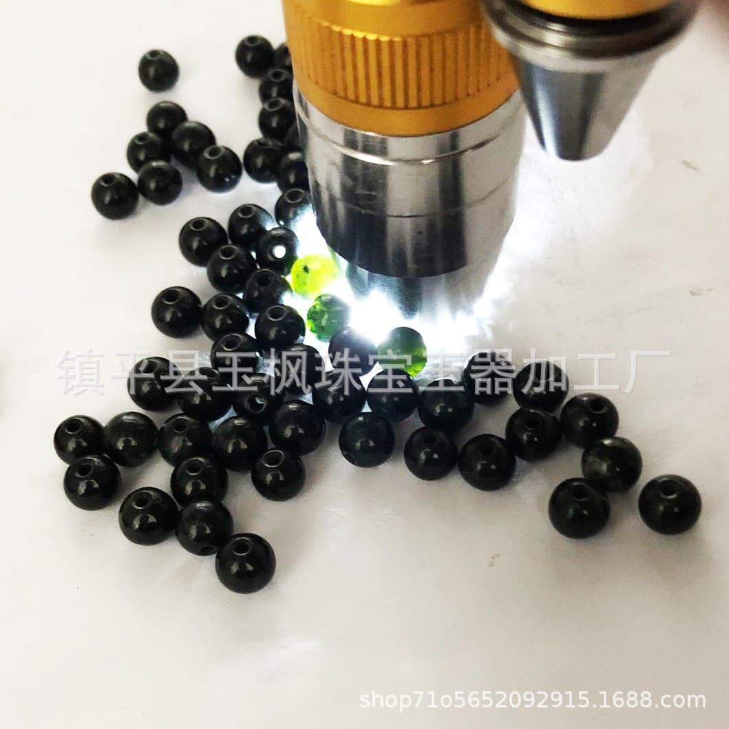 Factory direct sales of loose dark green jade beads, wholesale transparent dark green jade strong magnetic beads, Yaowang stone round beads, serpentine jade.