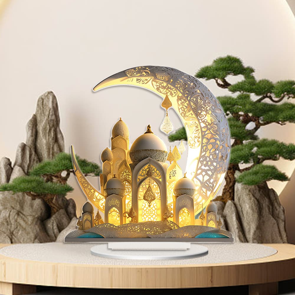 Cross-border Hot-selling Moon Castle Festival Party Desktop Decoration Acrylic Flat Ornament Home Bedroom Decor