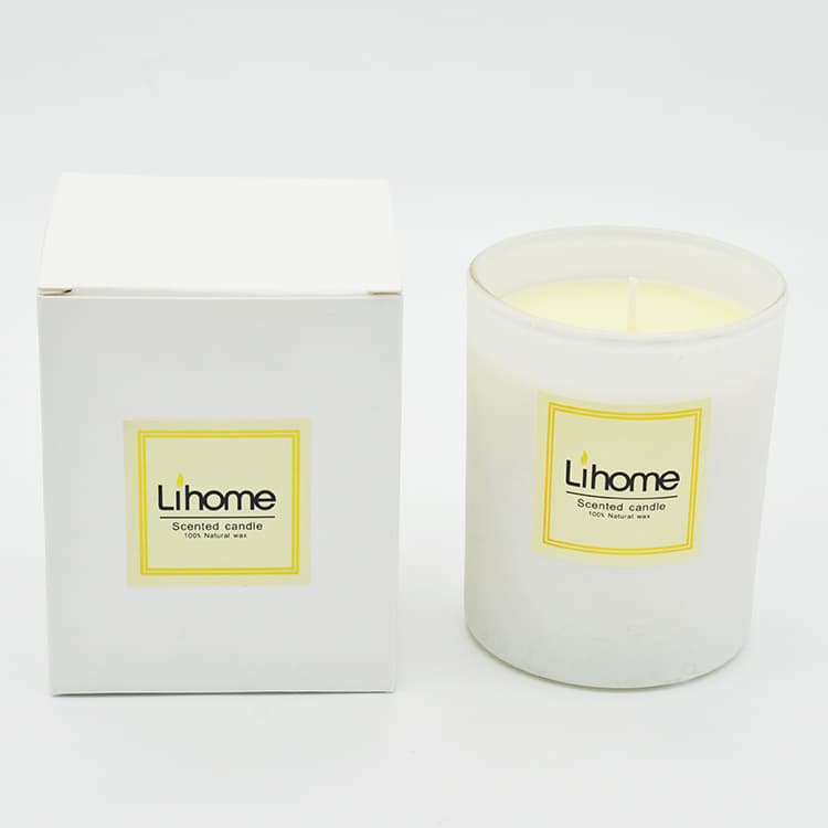 Lihome manufacturer logo customized simple aromatherapy candle indoor atmosphere soy wax candle romantic holiday candle