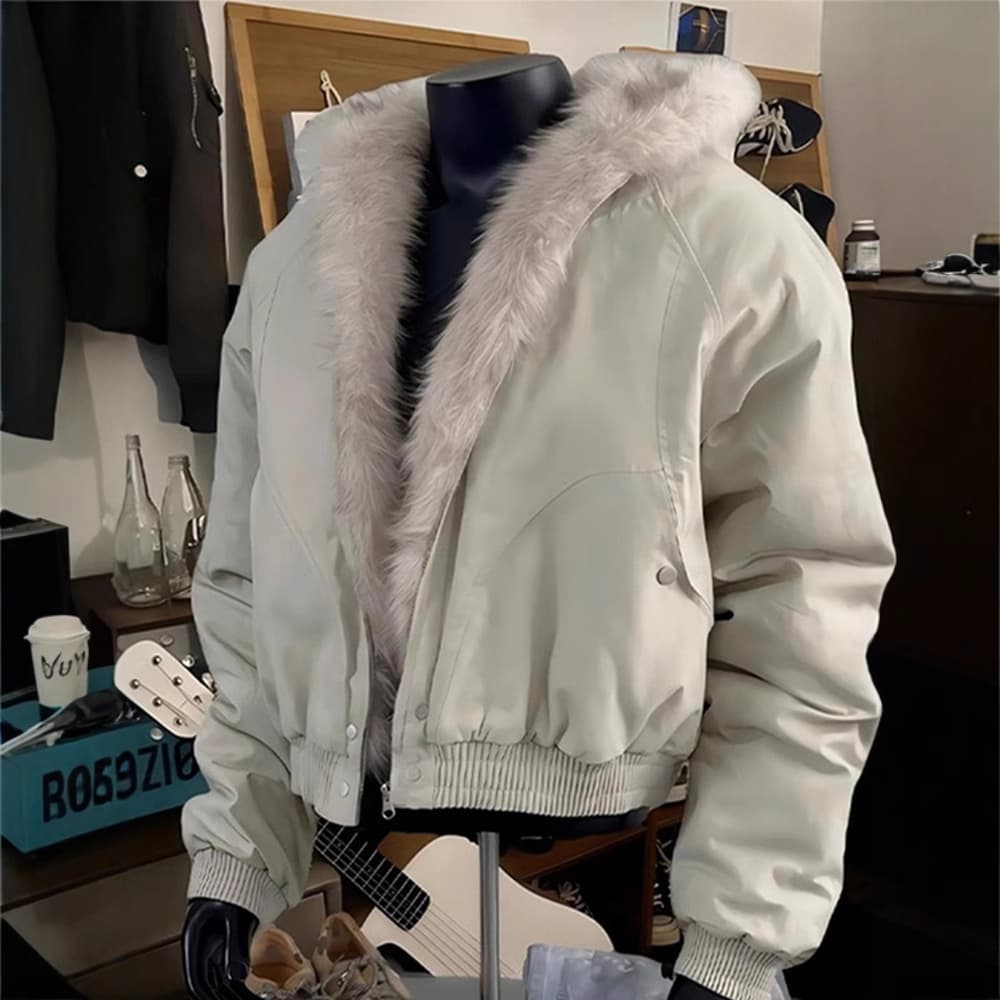 Cleanfit Eagle Feather Collar Hooded Jacket Cotton Coat for Men, Winter Thickened Warm American Style Short Cotton Jacket