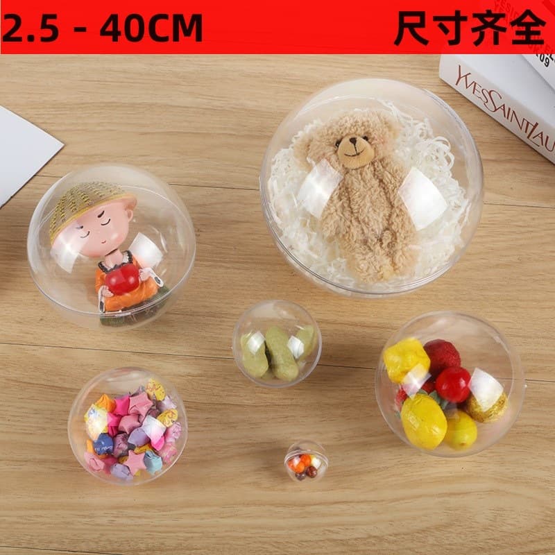 2.5-40CM Hollow Transparent Balls Acrylic Plastic Spheres Openable PS Christmas Balls Festive Decorations
