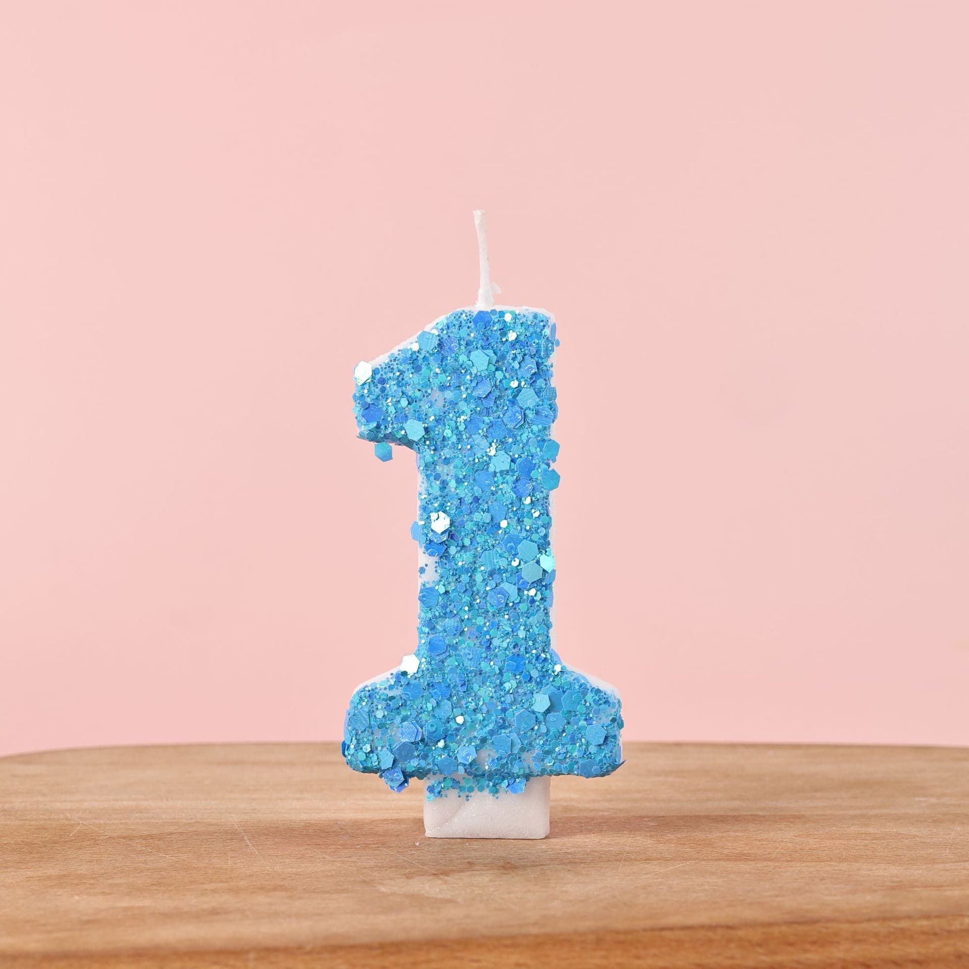 Cross-border supply cake plug-in blue sequin digital candle creative high-end birthday cake candle wholesale