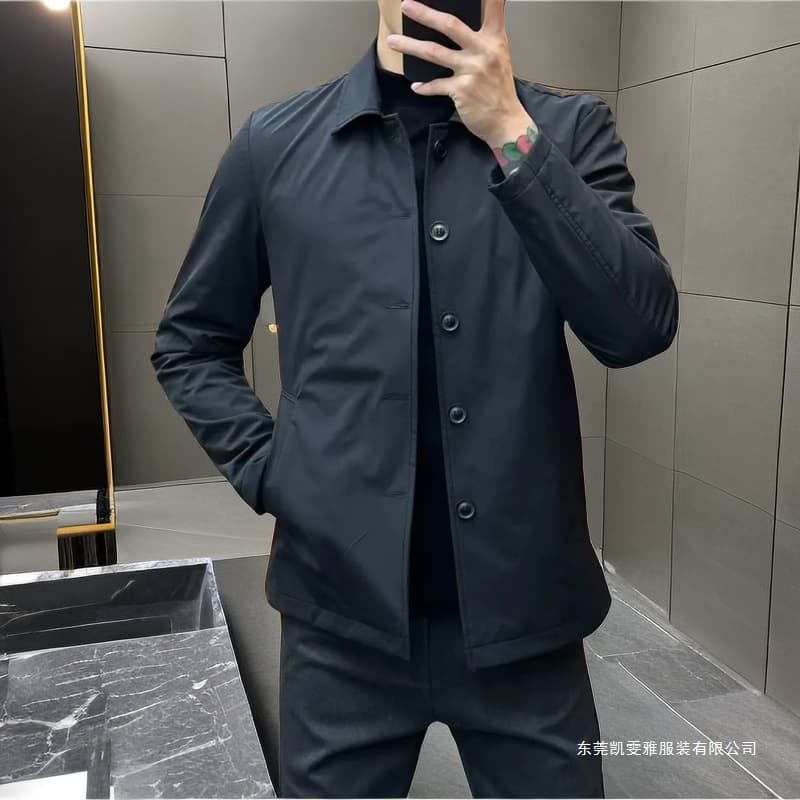 2026 New Men's Executive Jacket Solid Color Versatile Korean Style Simple Business Casual Windproof Handsome Men's Clothing