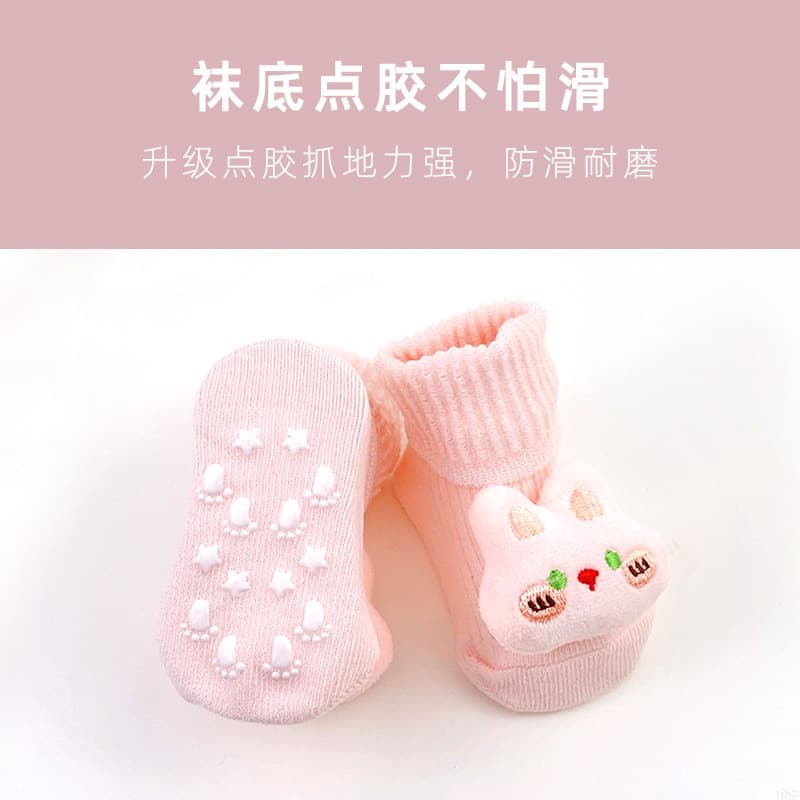 Baby Mid-Calf Socks Spring New Arrival Non-Slip Dot Grip Floor Socks for Boys and Girls Toddler Walking Socks Newborn Cartoon Socks