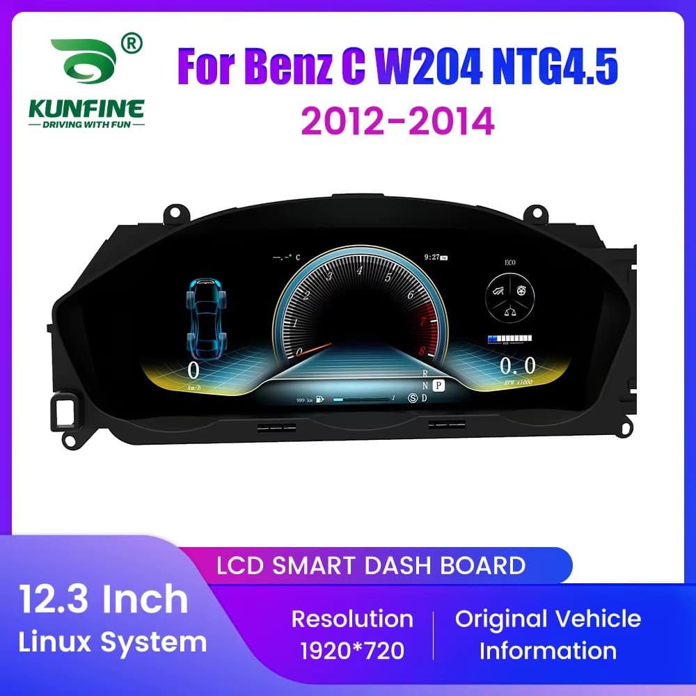 12.3inch Cockpit Speed Digital LCD Display Stereoscope Suitable for Mercedes Benz C W204 NTG4.5
