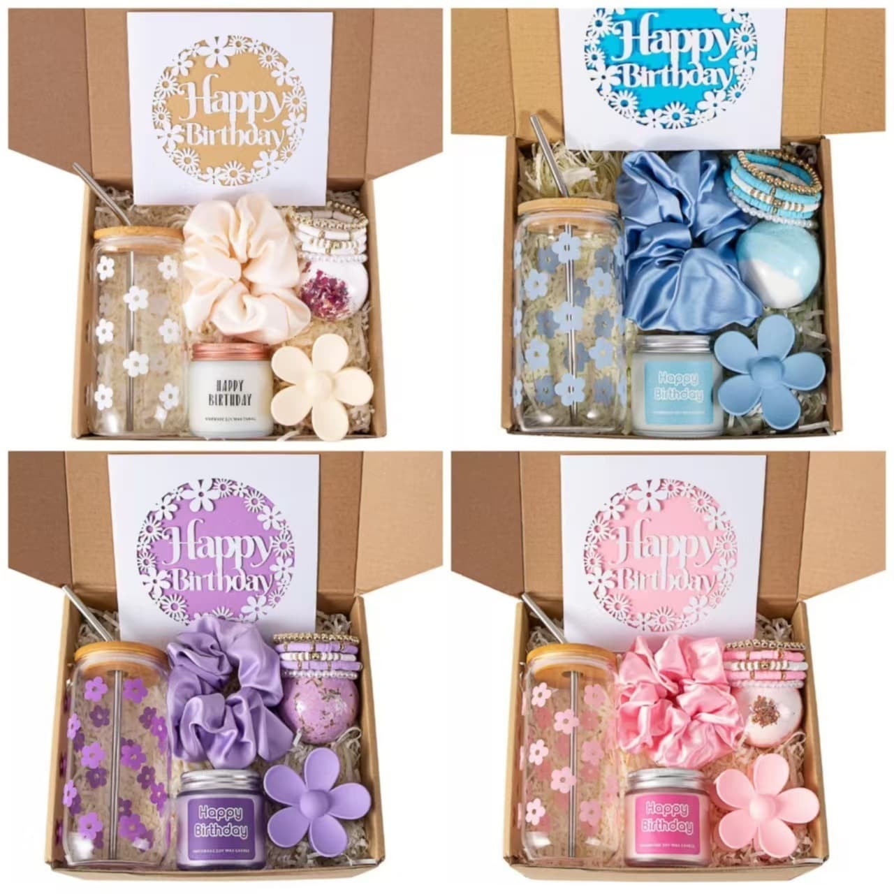 Amazon Hot Selling Souvenir Set Women's Gift Birthday Creative Holiday Gift Cup Scented Candle Bracelet Gift Box