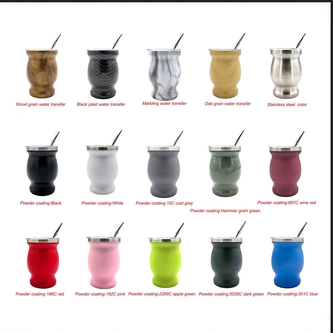 Spot mate cup straw set stainless steel thermos cup straw spoon Argentinian gourd-shaped cup double-layer insulated cup