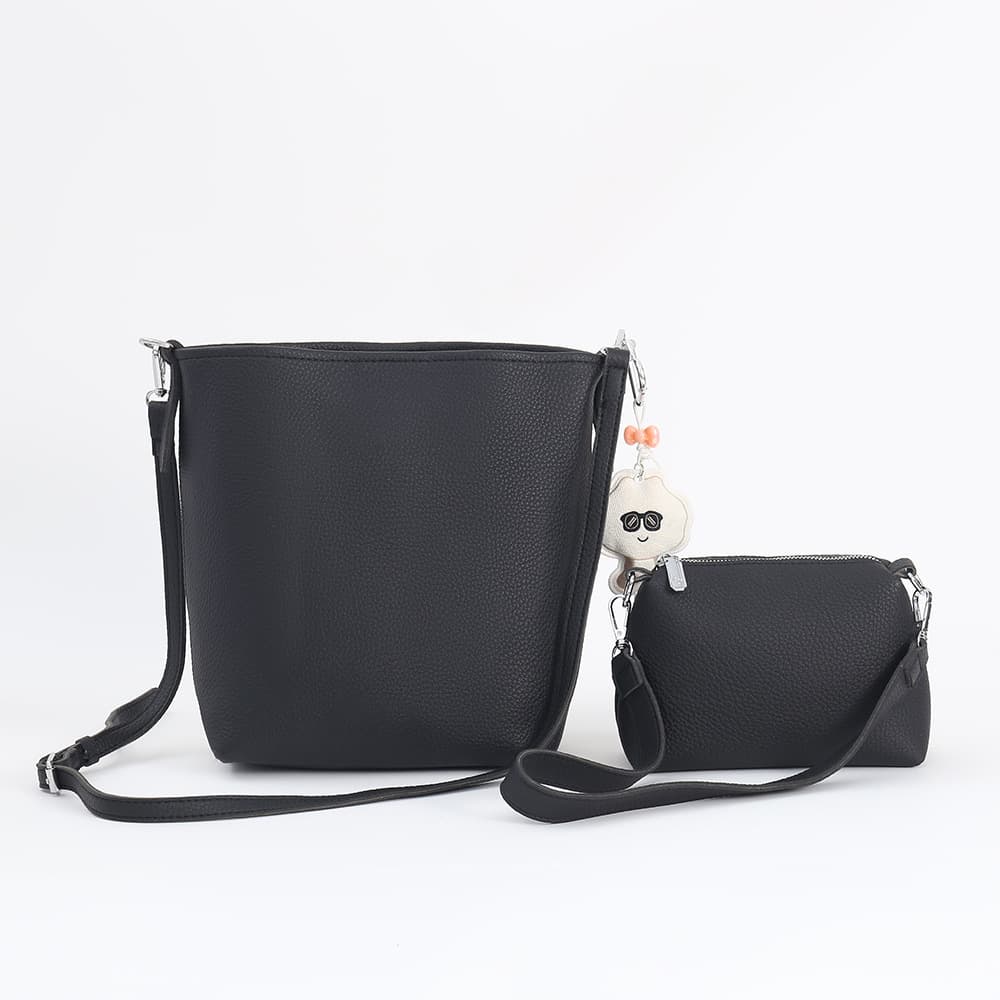 2026 New PU Leather Women's Shoulder Bag Commuter Large Capacity Mother-Child Bucket Bag Light Luxury Crossbody Bag Wholesale