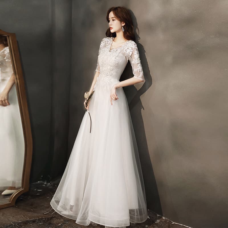 Evening Dress Women 2026 New Arrival Banquet Elegant White Socialite Comfortable Texture Long Dress Hostess Gown