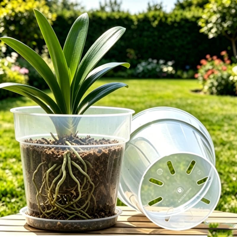 Thickened Butterfly Orchid Special Flower Pot Plastic Succulent Dendrobium Orchid Planting Seeding High Transparency Root Viewing Round Pot