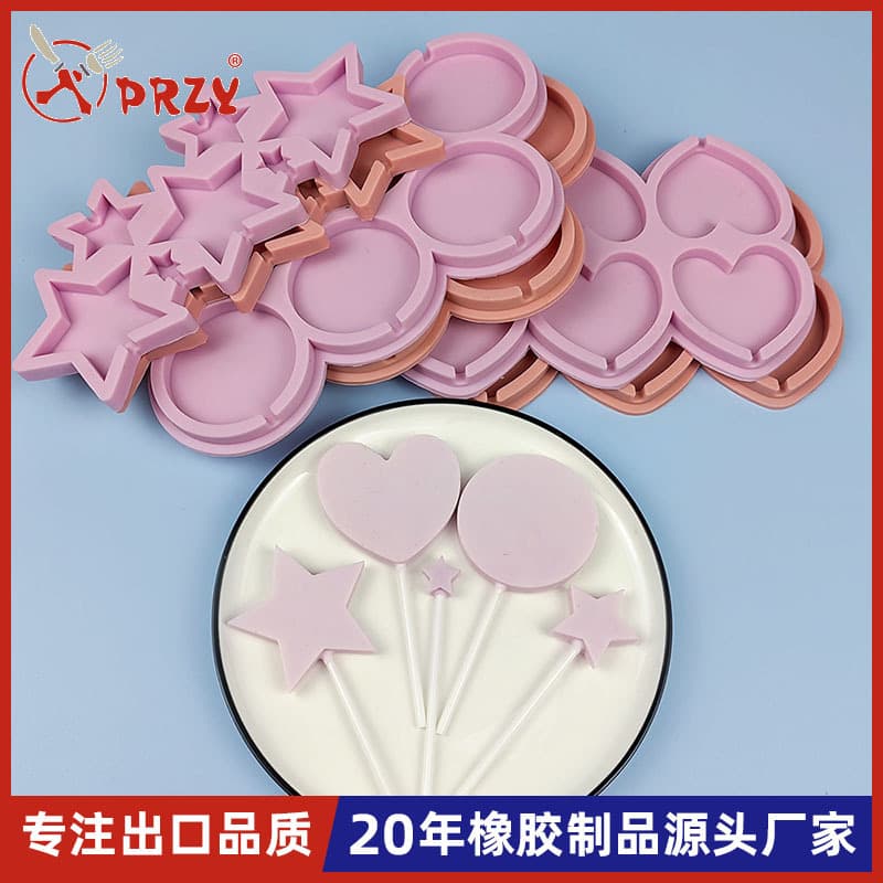 Star-shaped round love candy silicone mold homemade cheese lollipop pear paste candy