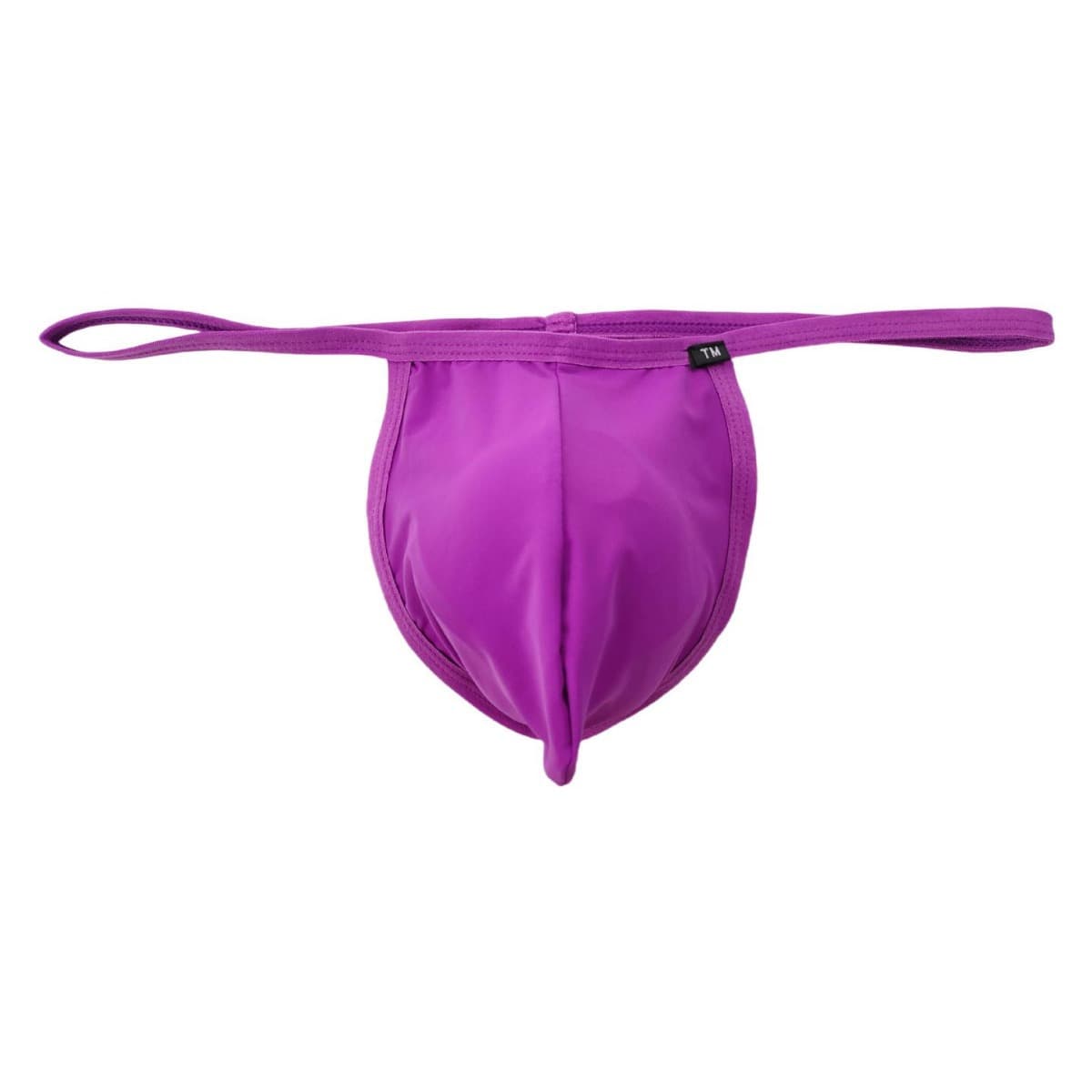Men's thongs, high-elasticity ice silk fabric, pockets, penis cover, exposed and sexy, thin rope, low-rise men's T-shirts