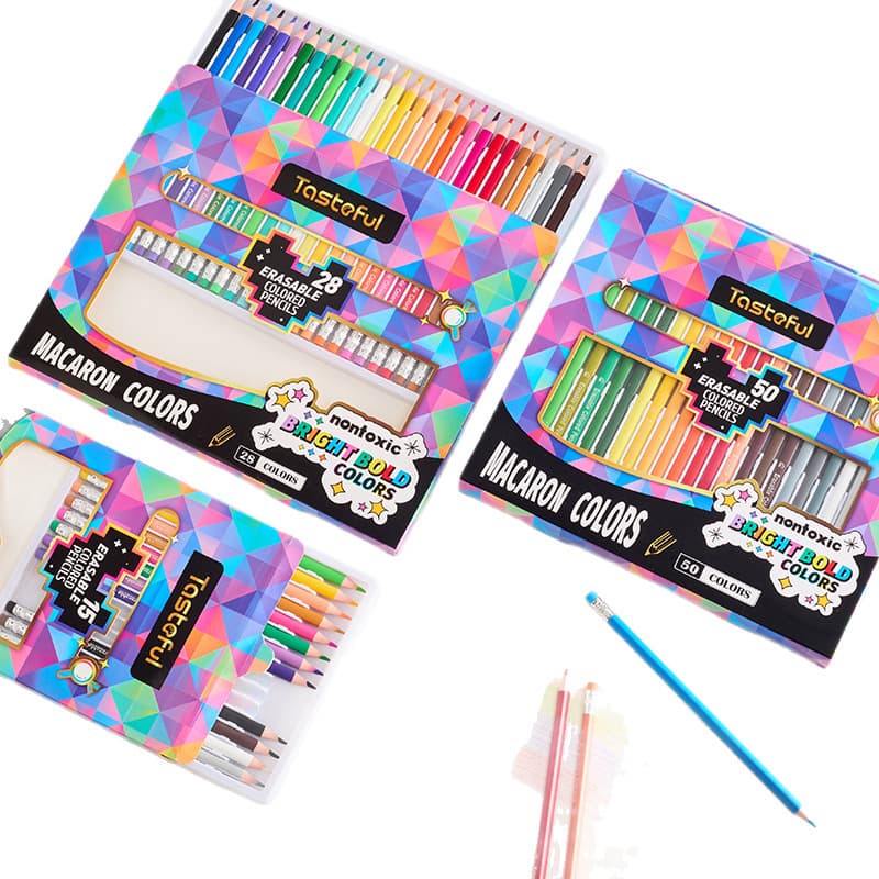 Spot state thinking 50 colors wood-free erasable colored lead painting student stationery colored pencil painting special colored lead erasable