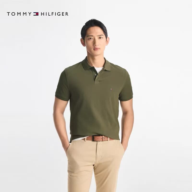 Cross-border Tommy Men's Business Casual Solid Color 8-Color Short Sleeve T-Shirt Spread Collar Polo Shirt