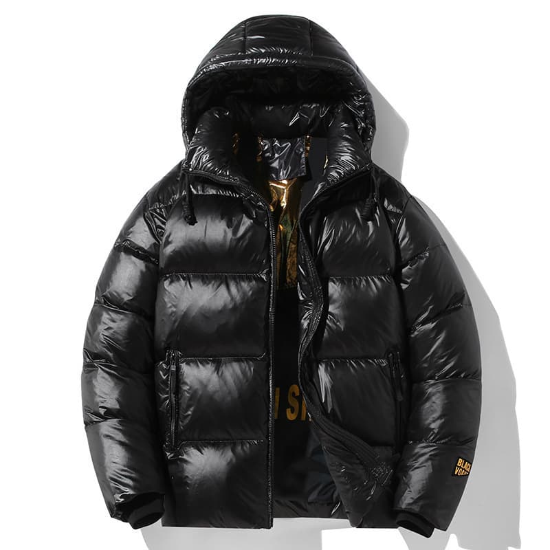 2025 Cold-Proof Cotton Jacket New Style, Silk Cotton Black/Gold, Plus Size, Fashionable Warm Thickened Coat for Men