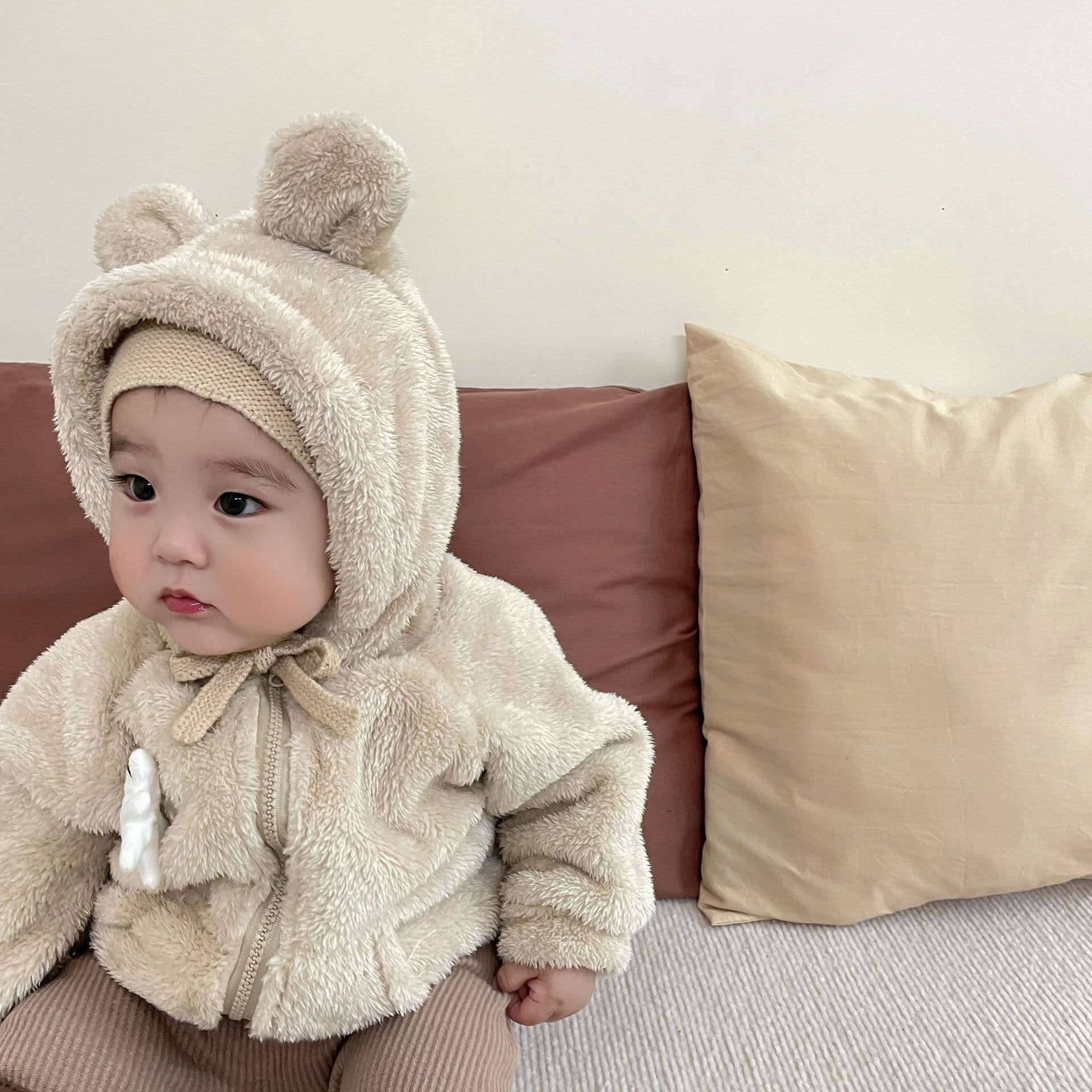 Korean Boys Jacket Autumn/Winter Style Fashion Kids Hooded Fleece-Lined Thickened Top Baby Toddler Cotton Coat Trendy