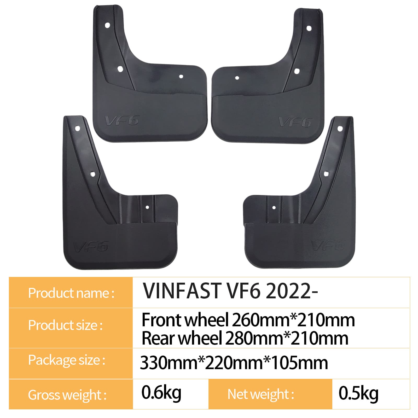 For Vietnam VINFAST VF6 2022 - Cross-border Auto Tire Mudguard Drop Shipping
