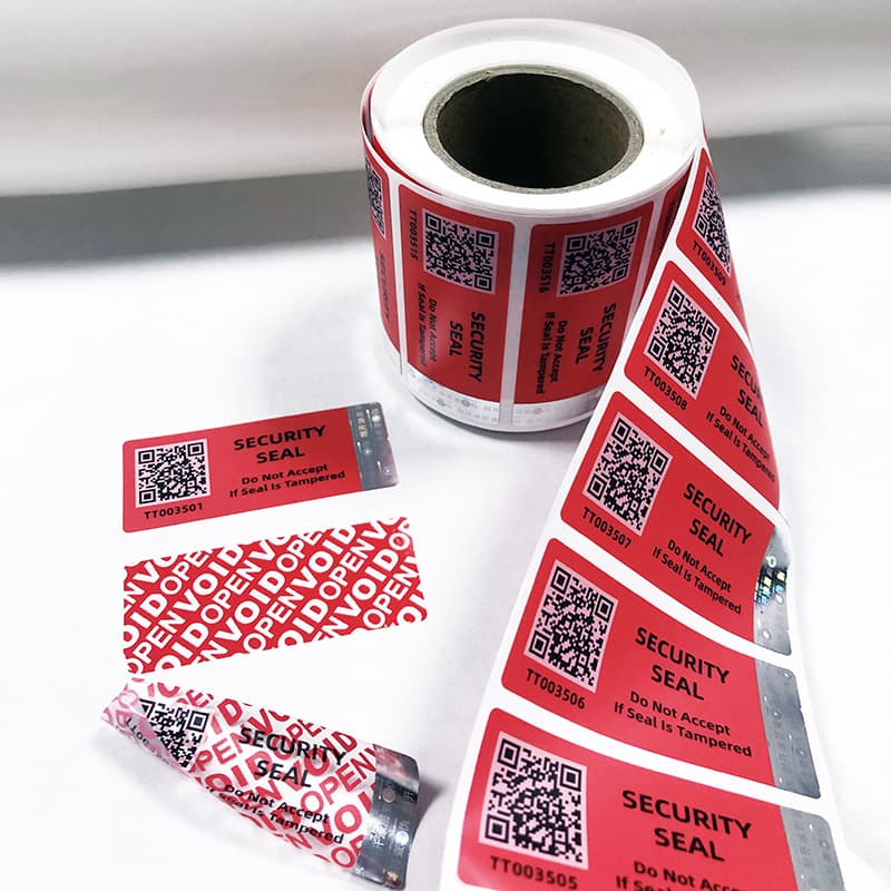 Anti-counterfeit label QR code serial number anti-counterfeit label VOID tamper-evident sticker red silver label