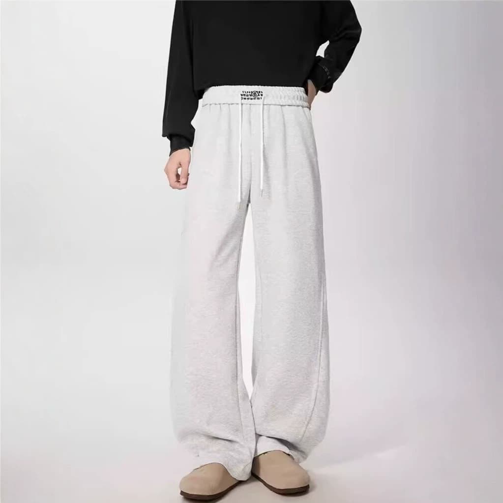 American Retro Loose Gray Casual Pants for Men and Women, Simple Commute with Draping, Versatile, Slimming, Straight-Leg Long Pants