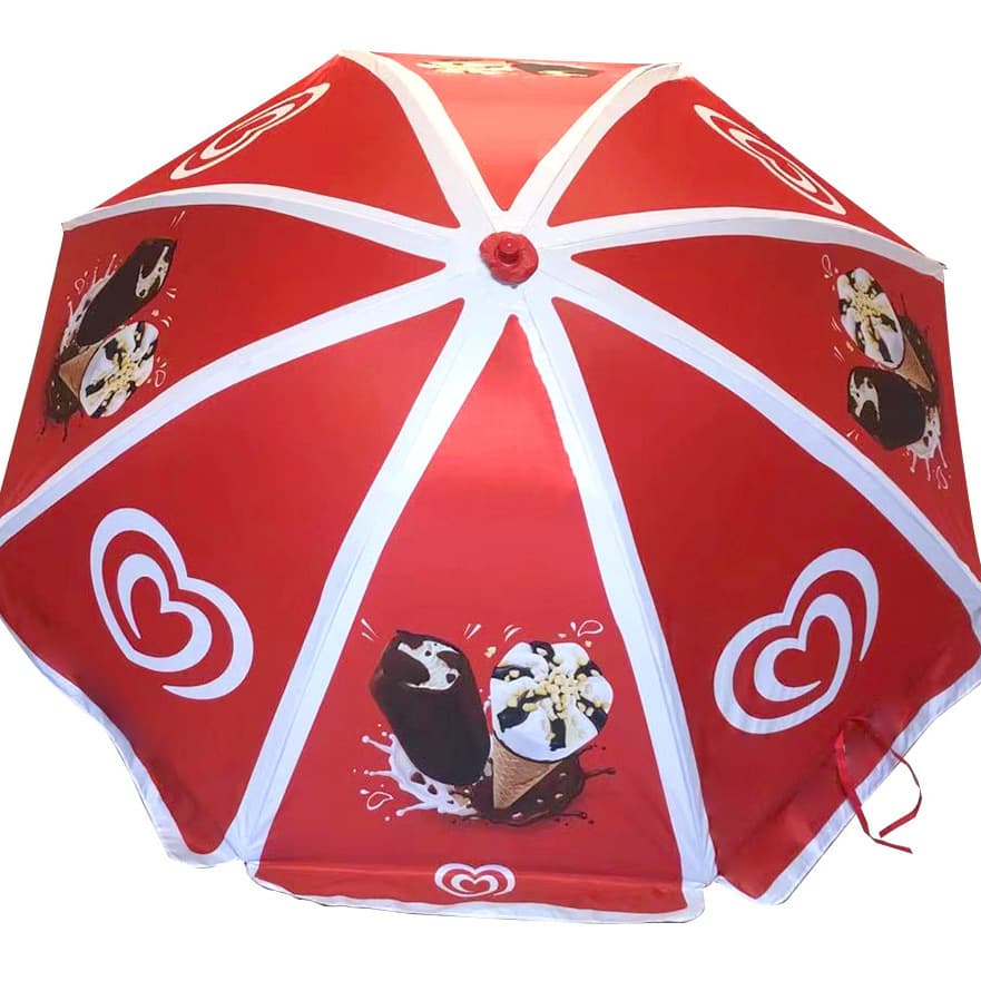 Beach umbrella, outdoor sunshade and sun protection, custom round umbrella, windproof and rainproof, large courtyard umbrella, stall umbrella