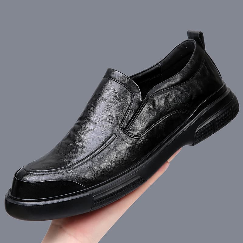Men's Leather Slip-On Shoes Spring New Soft Sole Formal Business Breathable Leather Casual Shoes