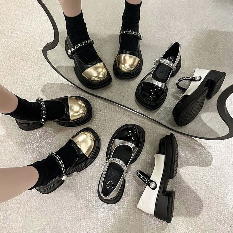 Platform New Women's Shoes for Dresses, French Style Leather Shoes, New Spring/Summer Shallow Flats, Loafers