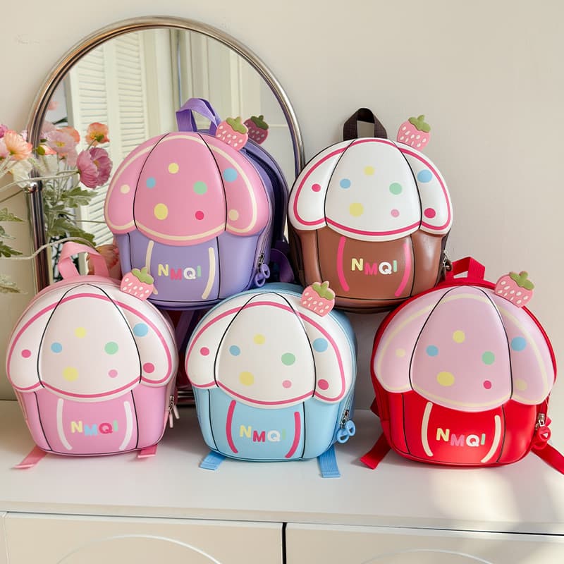 Cute Cartoon Cake Shaped Unisex Backpack Breathable Oxford Cloth Material Children's School Bag Boys Girls Kindergarten Backpack
