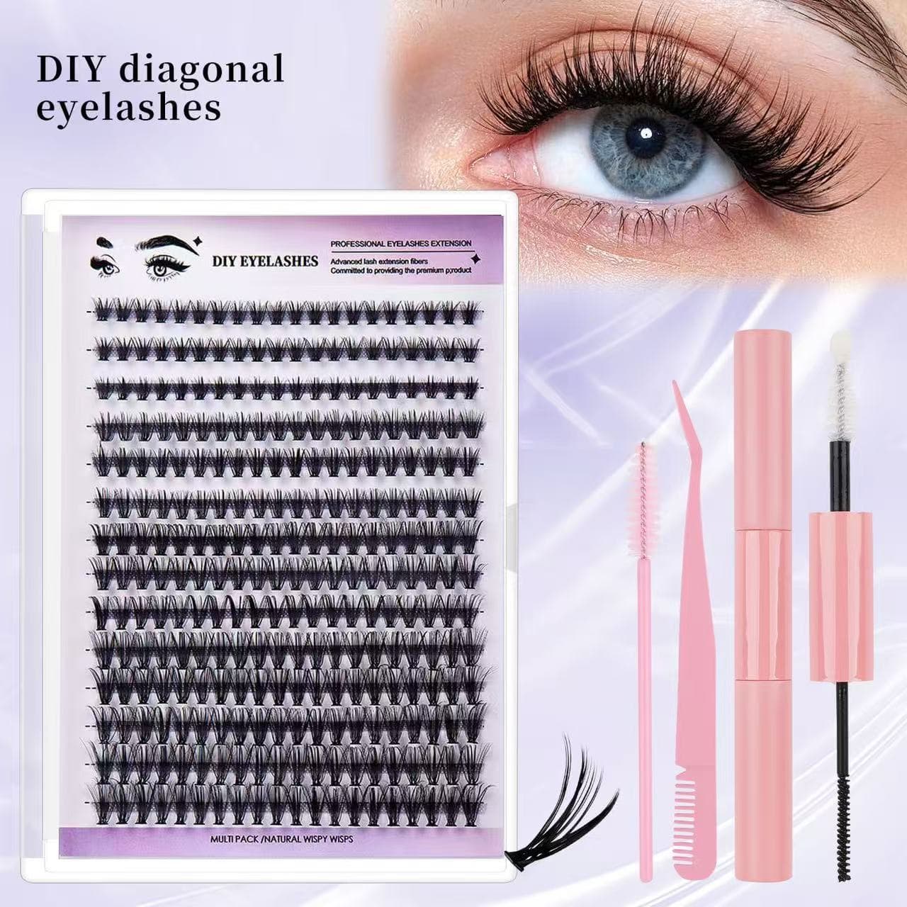 Cross-Border Hot-Selling 30P40P Grafted False Eyelashes Mixed Set Box, Soft Eyelashes, European and American Style, Thick and Popular, Single Cluster Tools