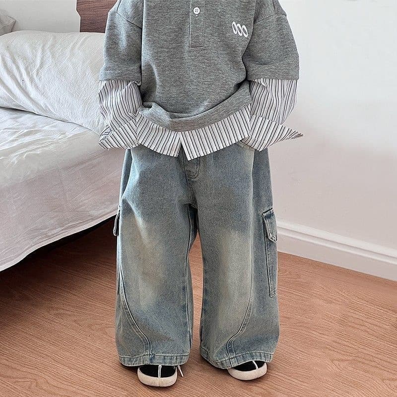 Children's jeans, spring and autumn trousers, new children's spring trousers, loose children's trousers, cool and trendy street trousers