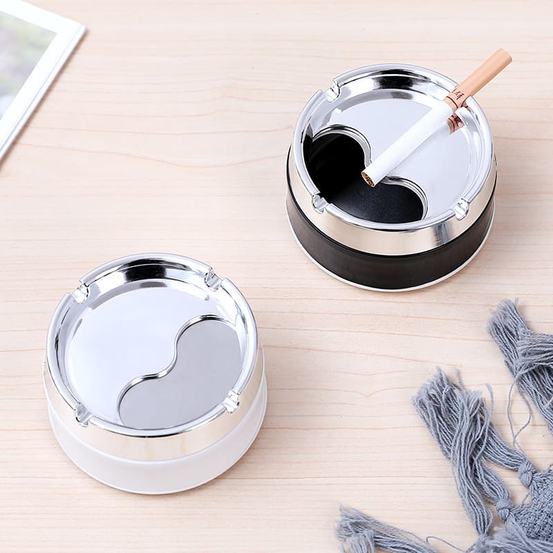 Household stainless steel living room ashtray, wear-resistant and drop-resistant, multi-functional and easy to clean, car ashtray in colored colors.