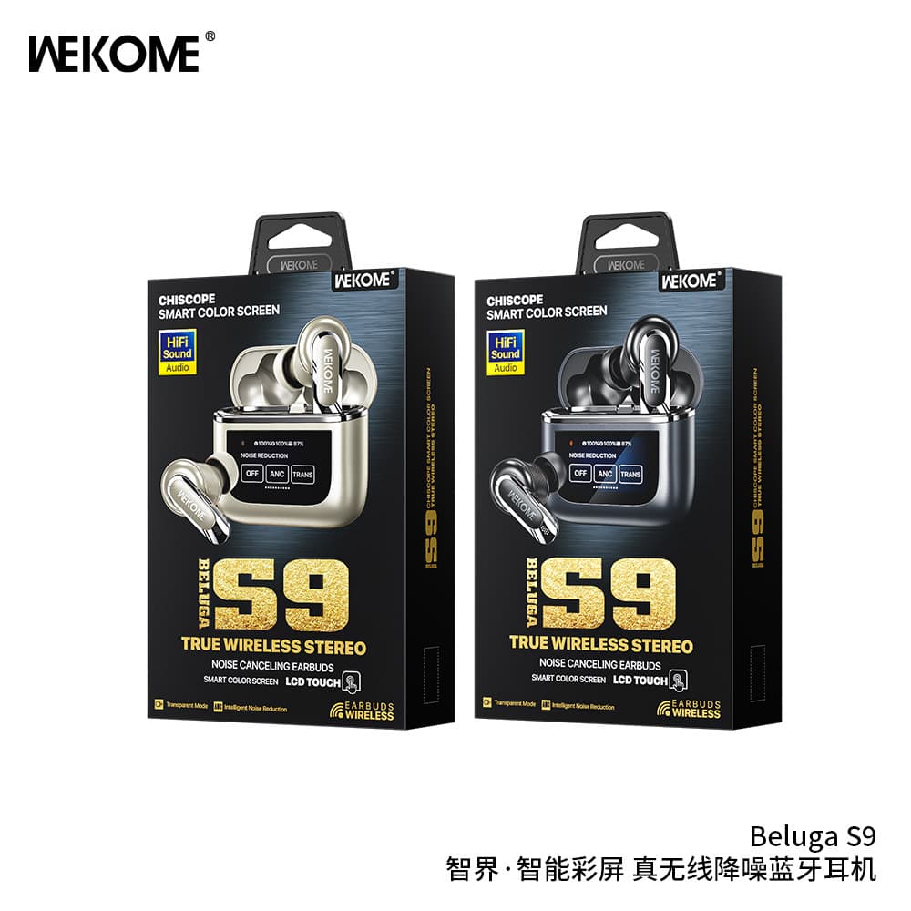 Vipite Digital Display S9 Smart Full LED Full-Color Digital Display Call Music Noise-Canceling Headphones Low Latency Gaming Headset