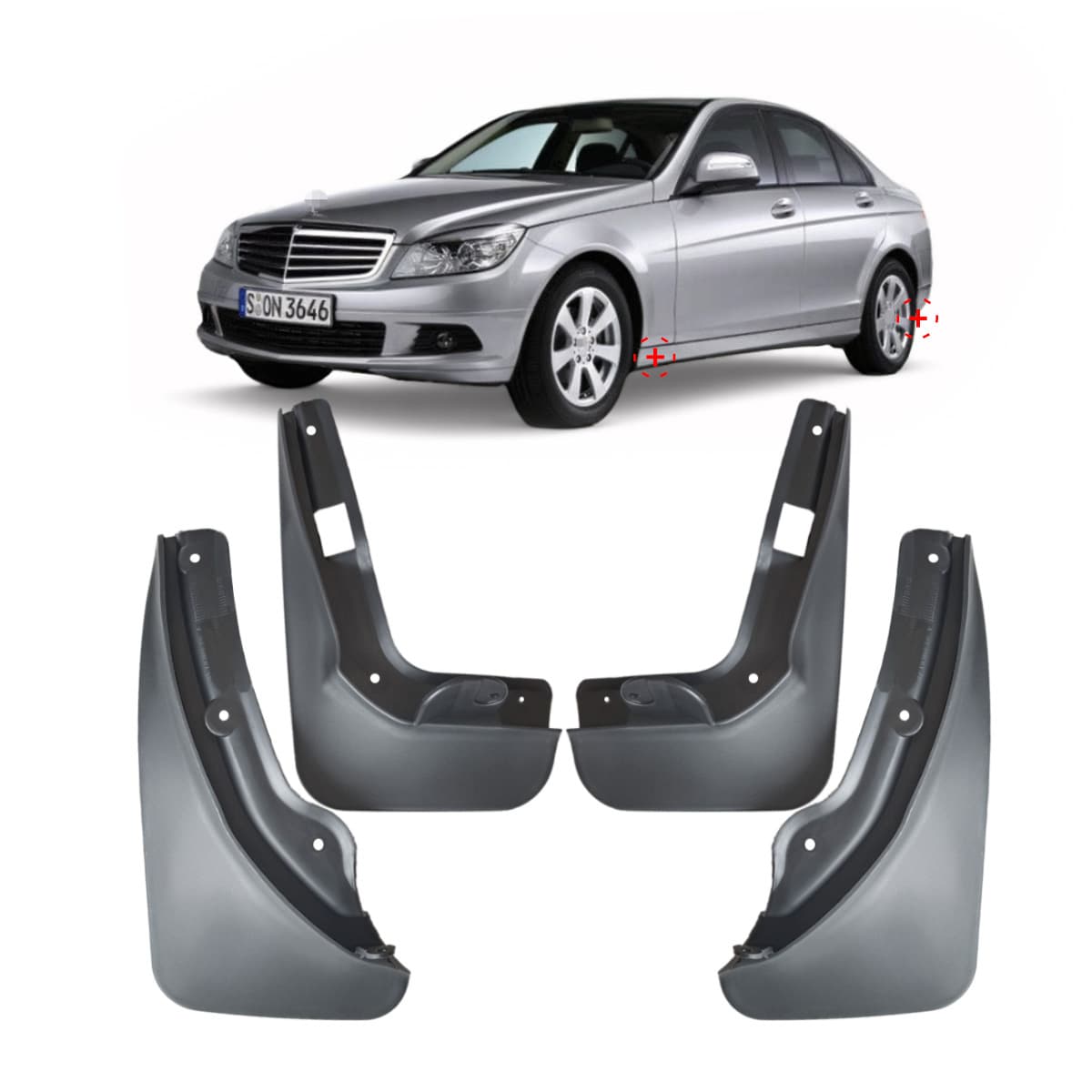 Fender for 2007-2010 Mercedes Benz C-Class Standard Version Cross-border Trade