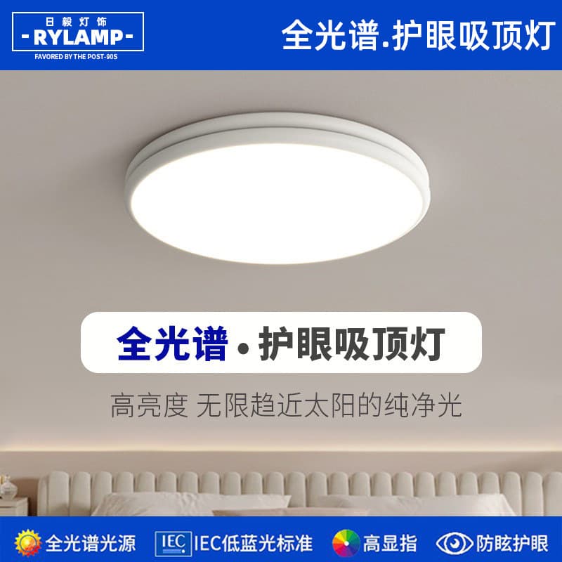 Full Spectrum Modern Simple Eye Protection LED Round Ceiling Lamp for Bedroom, Entrance, Corridor, Study Smart Lamps