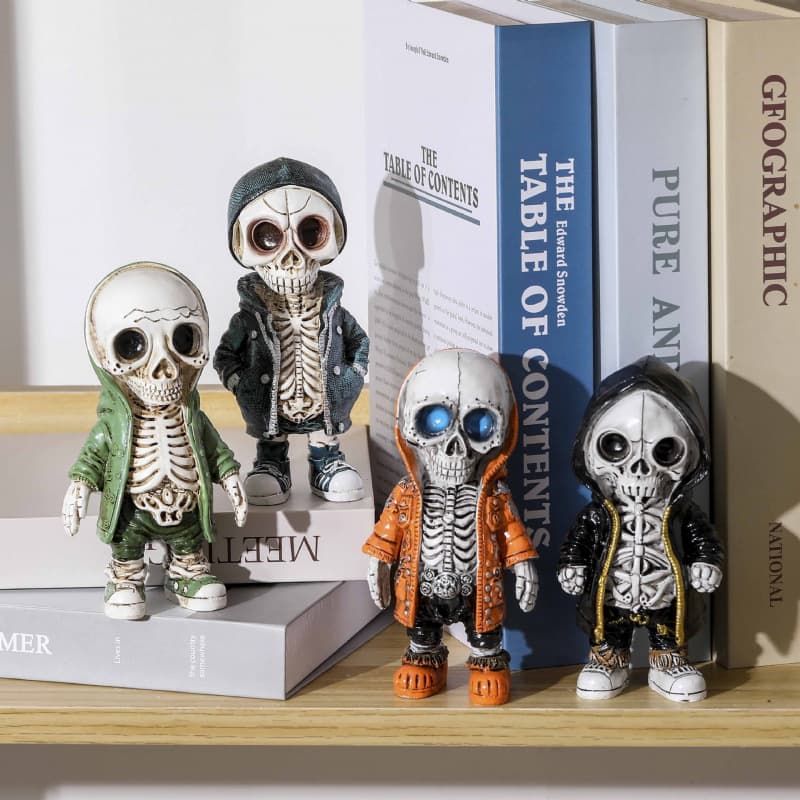 Cross-border Halloween Decoration Skeleton Figurine Resin Craft Ornament Home Bookshelf Art Creative Decoration Wholesale