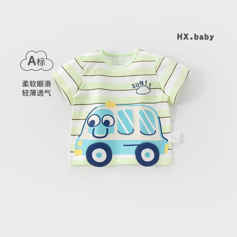 Children's Short Sleeve Baby T-Shirt Summer Boys Round Neck Short Sleeve Top Thin Summer Baby Clothes