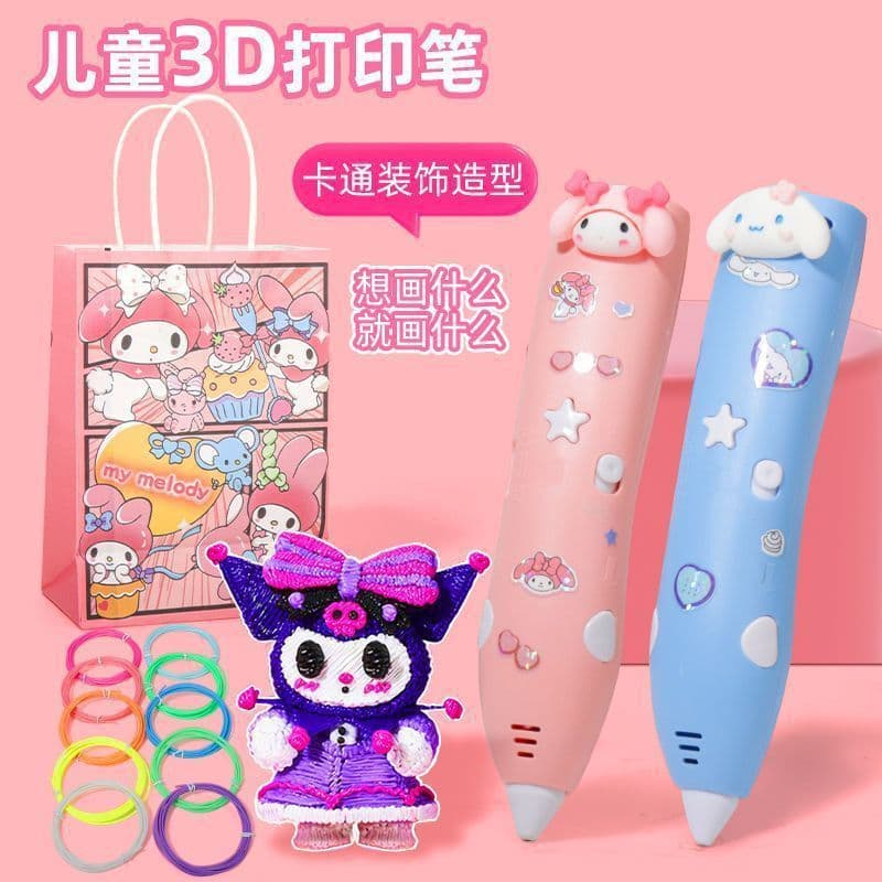 Low temperature 3D printing pen children's three-dimensional student diy graffiti painting pen girls children's toys gift Sanrio