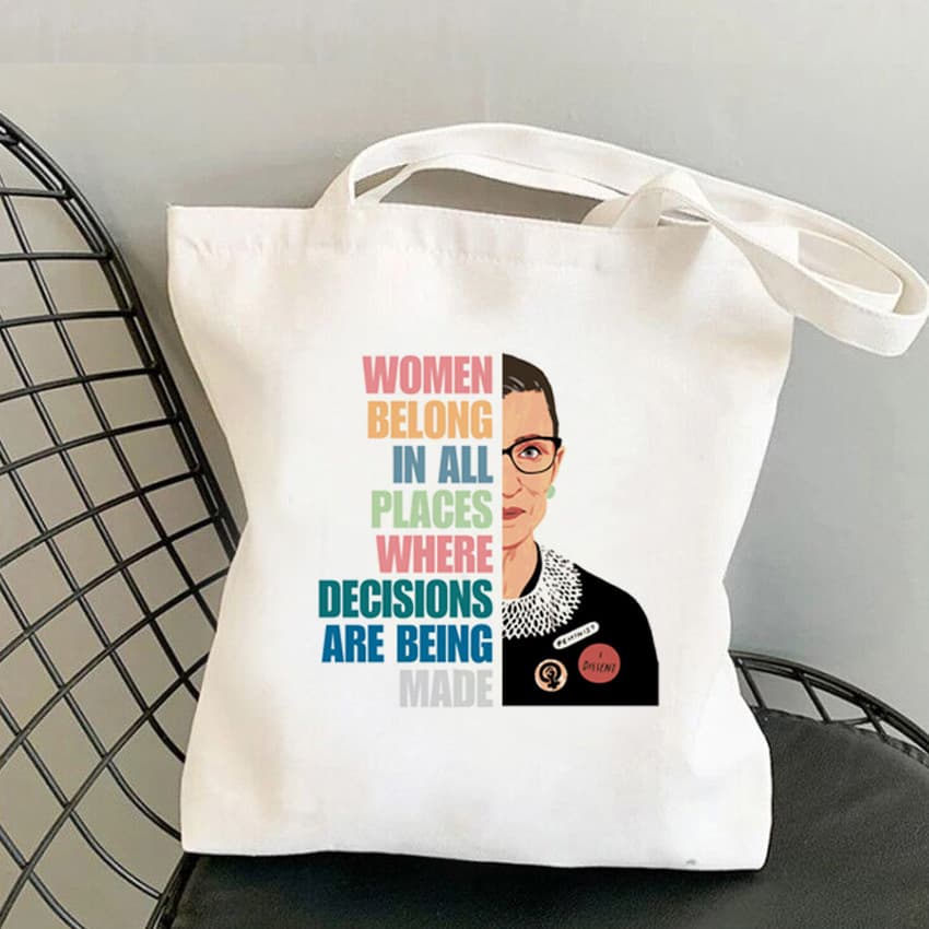 Ruth Bader Ginsburg Bag - Large Capacity Canvas Bag for Students