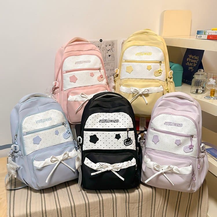 Junior High School Girls' Backpack, Stylish, Simple and Versatile, Large Capacity, Suitable for Primary, High School and College Students