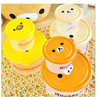 Round crisper plastic box student lunch box cartoon snack dry goods storage box refrigerator storage box