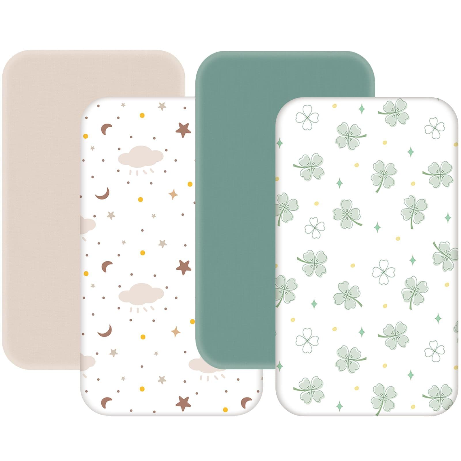 European and American Cross-Border 4-Piece Baby Crib Bassinet Fitted Sheet Changing Table Cover Children's Printed Fitted Sheet