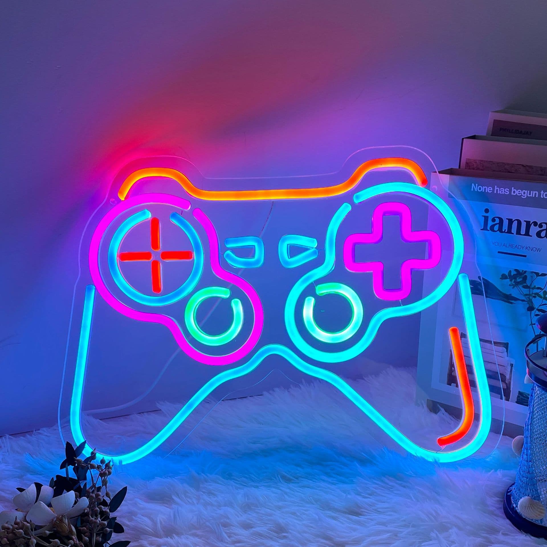 Amazon Hot Selling Game Controller Gaming Room Decoration Console Shape Light Sign Game Console LED Atmosphere Light Wholesale