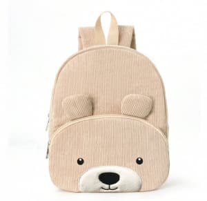 Cross-border Hot-Selling Cute Bear Backpack Corduroy Elementary School Bag Fashion Casual Backpack Cartoon Plush Bag