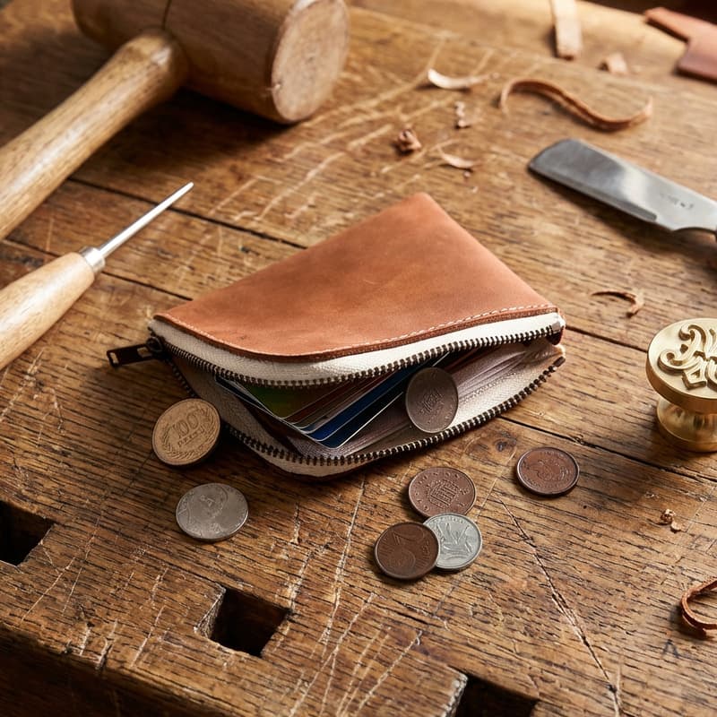 Retro cowhide men's mini coin purse crazy horse leather ultra-thin leather zipper coin bag short small wallet card holder