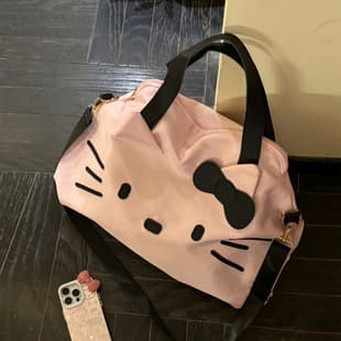 2025 New Hello Kitty Travel Bag Large Capacity Business Handbag Cat Shoulder Crossbody Storage Bag