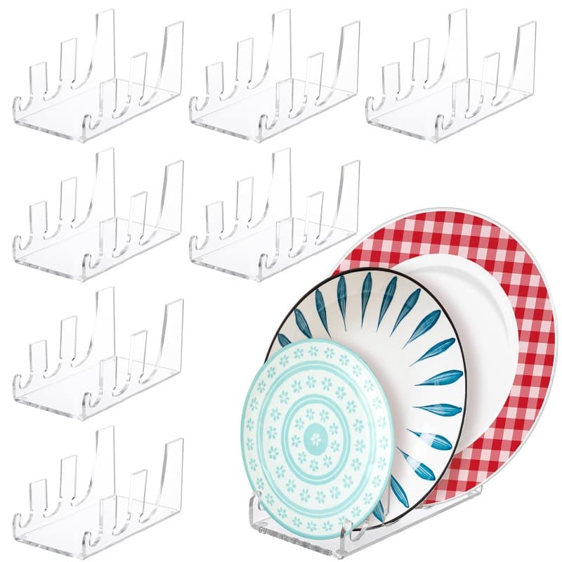 Acrylic dinner plate display rack kitchen utensils cutlery plates storage rack tilt storage rack cabinet display rack