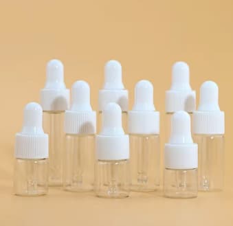 In Stock 2ml Clear Essential Oil Bottle 5ml Perfume Split Bottle Sample Trial Bottle Screw Cap Vial Octagonal Cap
